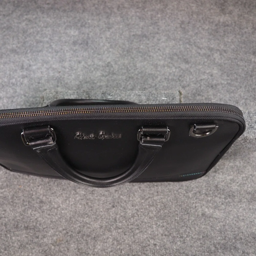 Robert Graham Mens Black Slim Briefcase Laptop Bag Professional Office 7297
